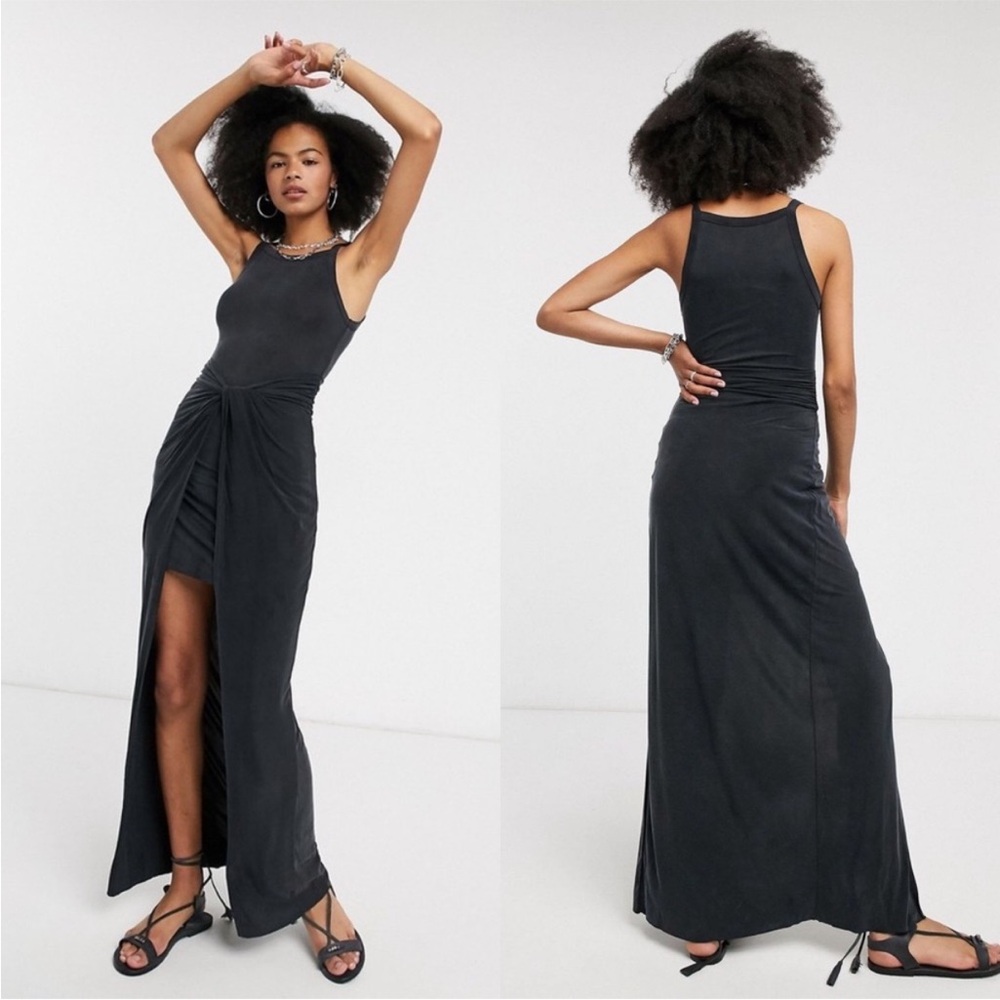 All Saints Sami Dress Black Maxi Size 2